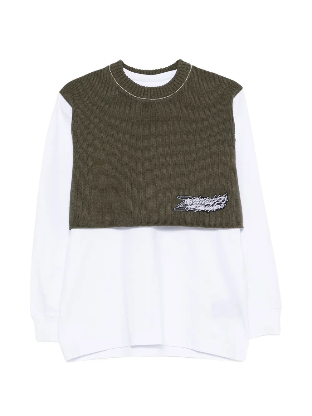 GR10K logo-patch knitwear - Bianco