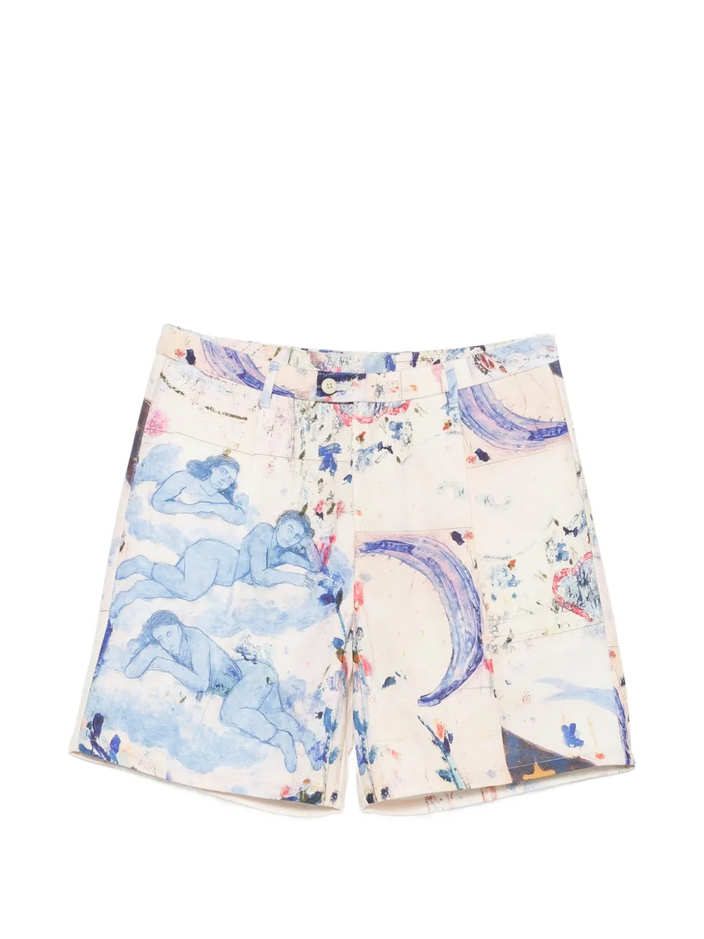 KidSuper graphic-print pleated shorts - Neutrals