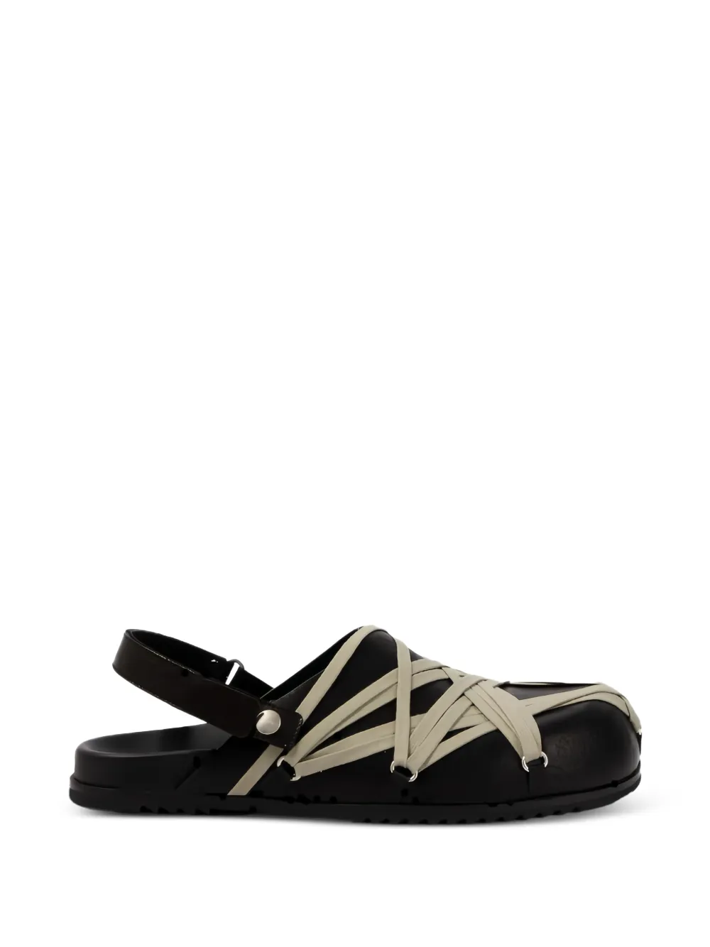 Rick Owens Megalace cross strap mule - Nero