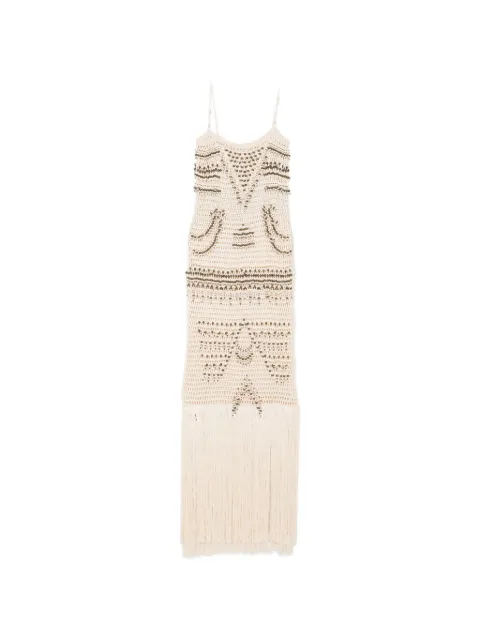 Bless Takara bead-embellished fringed maxi dress