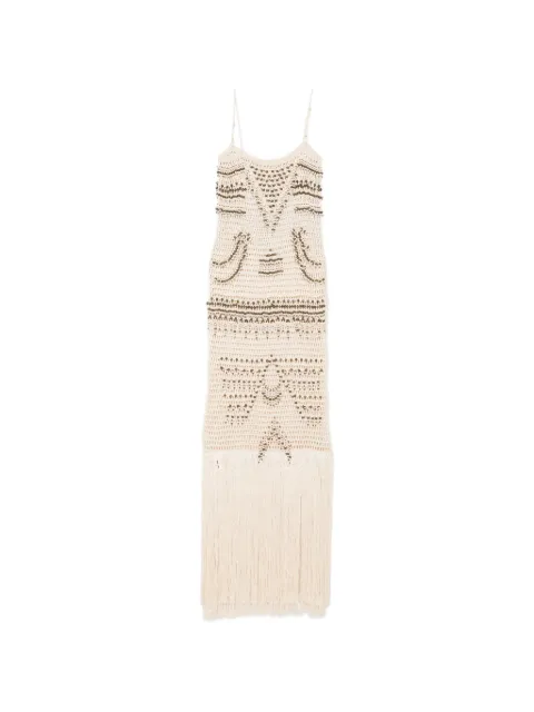 Bless Takara bead-embellished fringed maxi dress