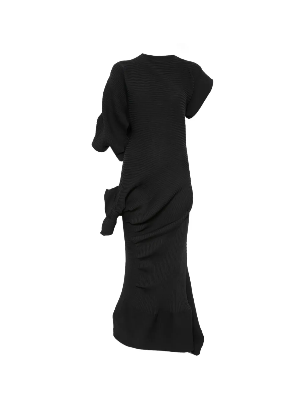 Issey Miyake Life Form asymmetric maxi dress - Nero