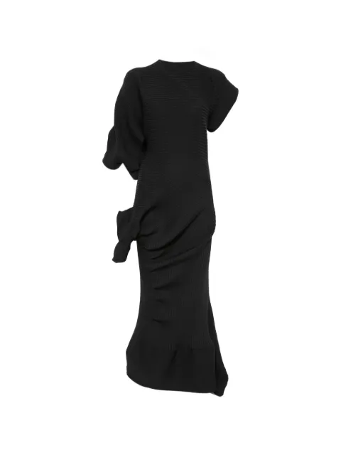 Issey Miyake robe nervurée Life Form à design asymétrique