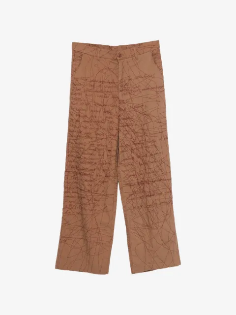 KidSuper embroidered scribble-pattern trousers