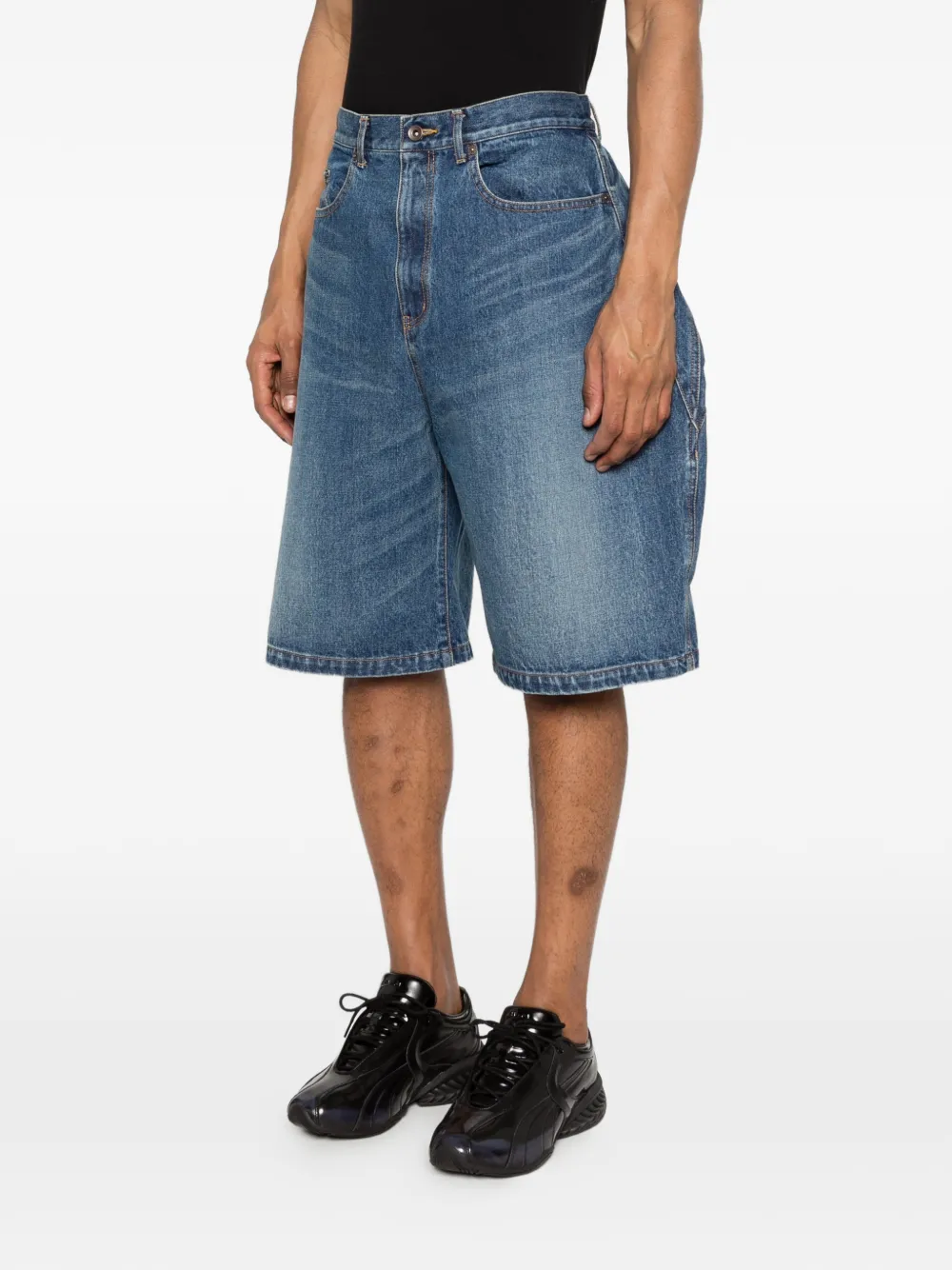  Khoki Pocket Denim Shorts - Blue 