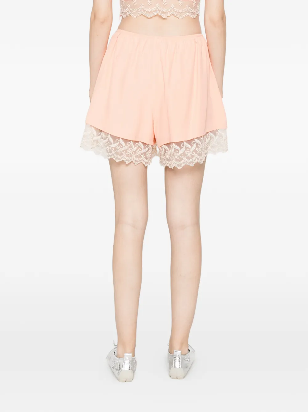 lace-trim mini shorts