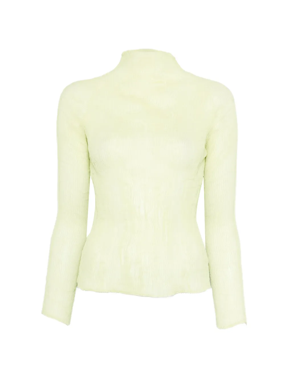 Issey Miyake ruffled long-sleeve T-shirt - Verde