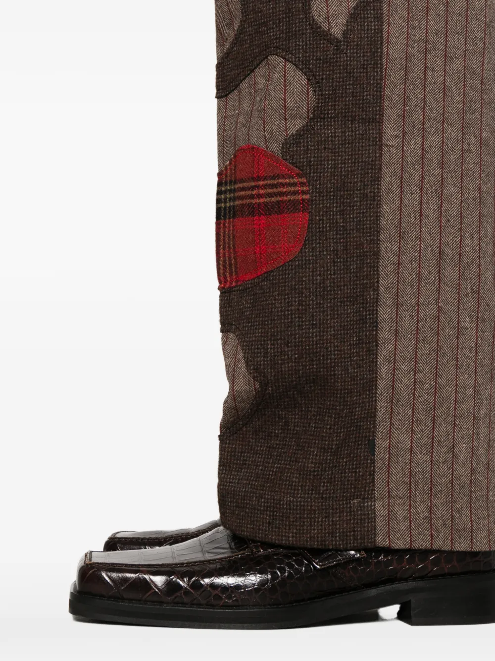 KidSuper Broek met krijtstreep en patchwork Bruin