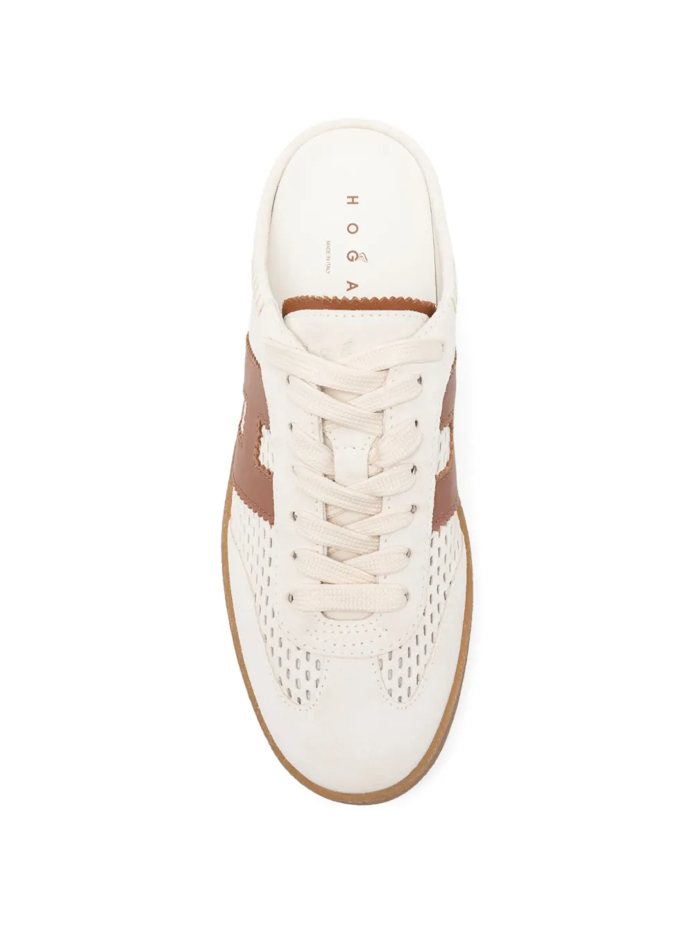 Hogan Muiltjes met ronde neus en plateauzool Beige