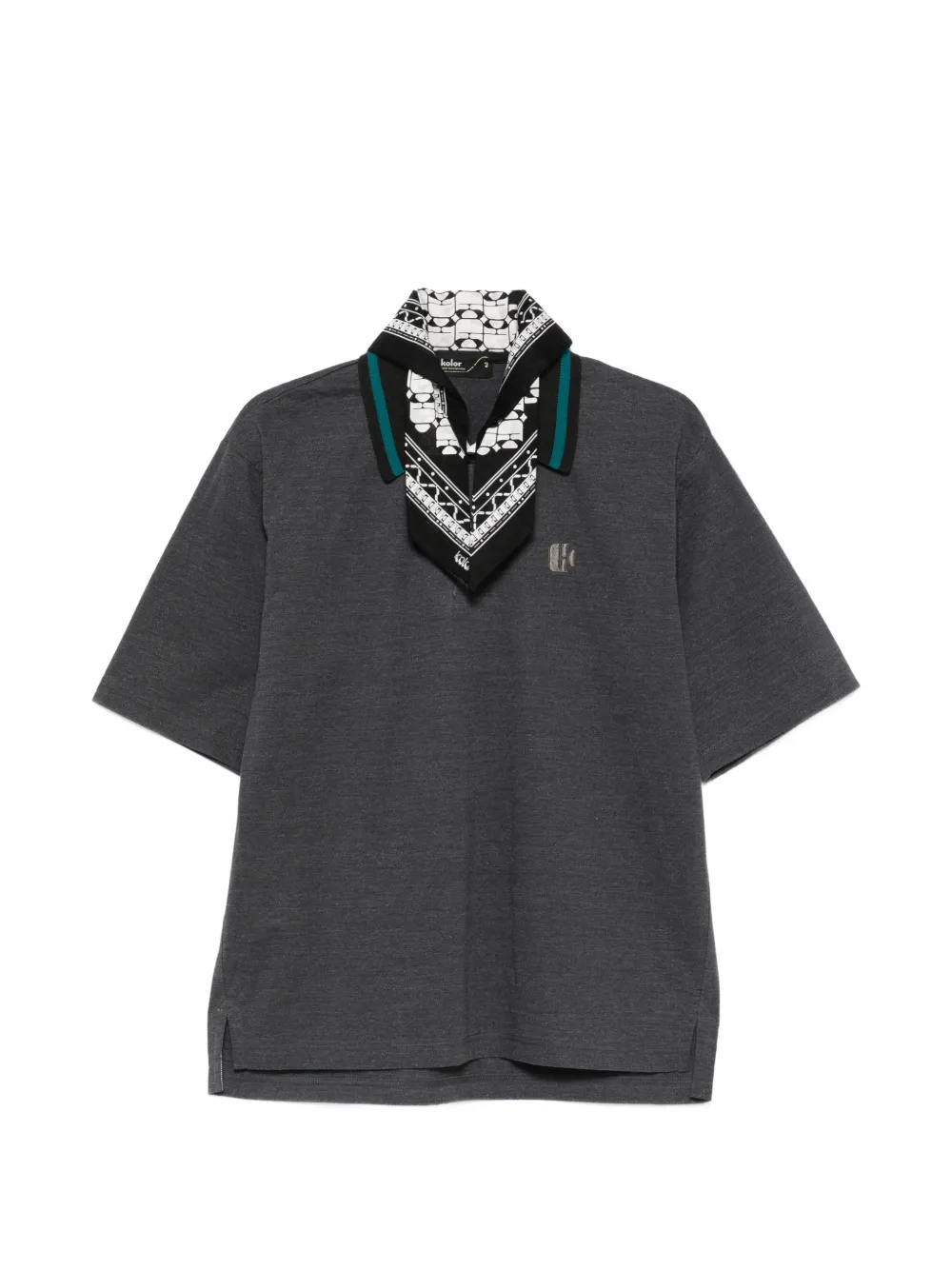 Kolor logo-embroidered polo shirt - Grau