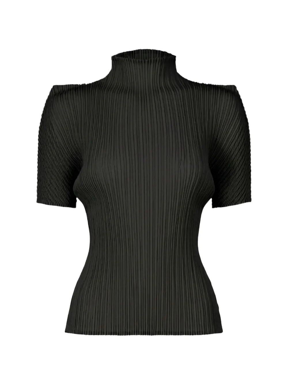 Issey Miyake pleated high-neck top - Nero
