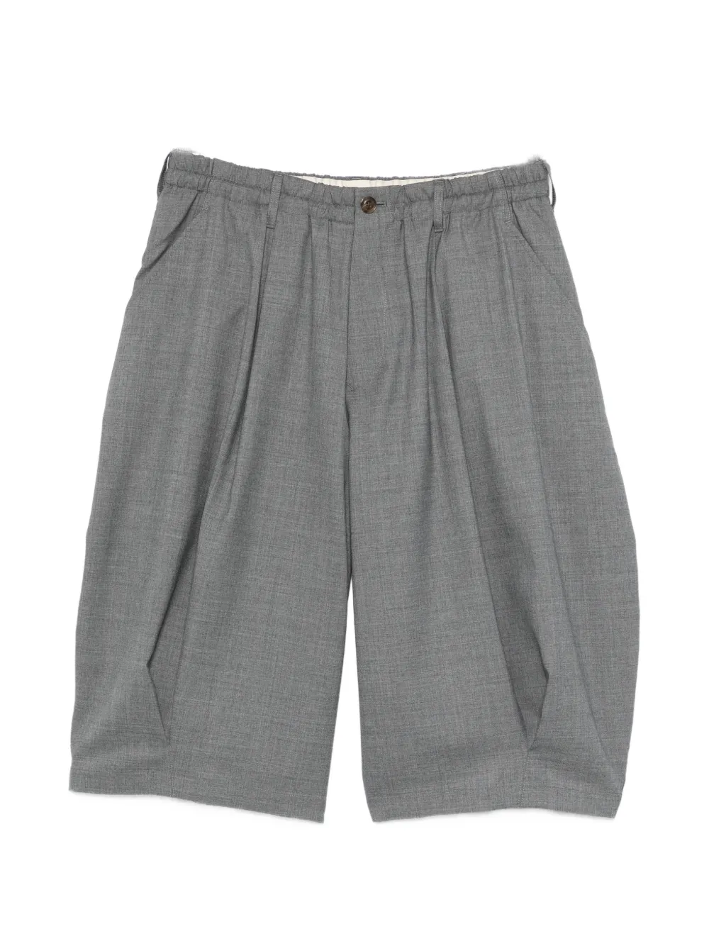 Khoki Pleated Tailored Shorts In Gray