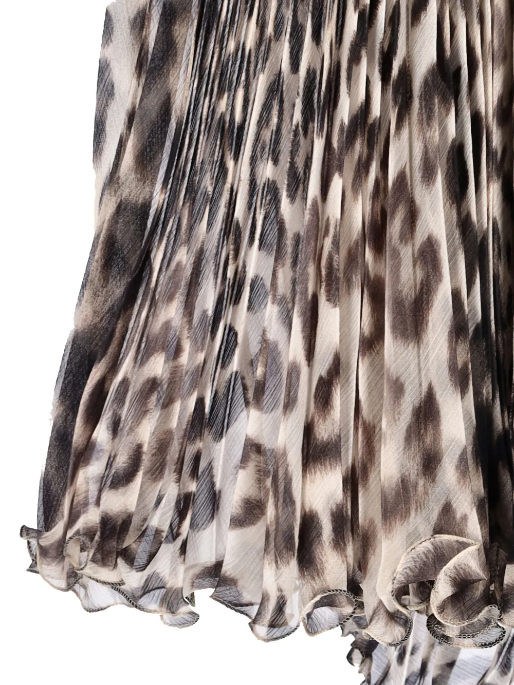 Ermanno Scervino Plooirok met dierenprint Beige