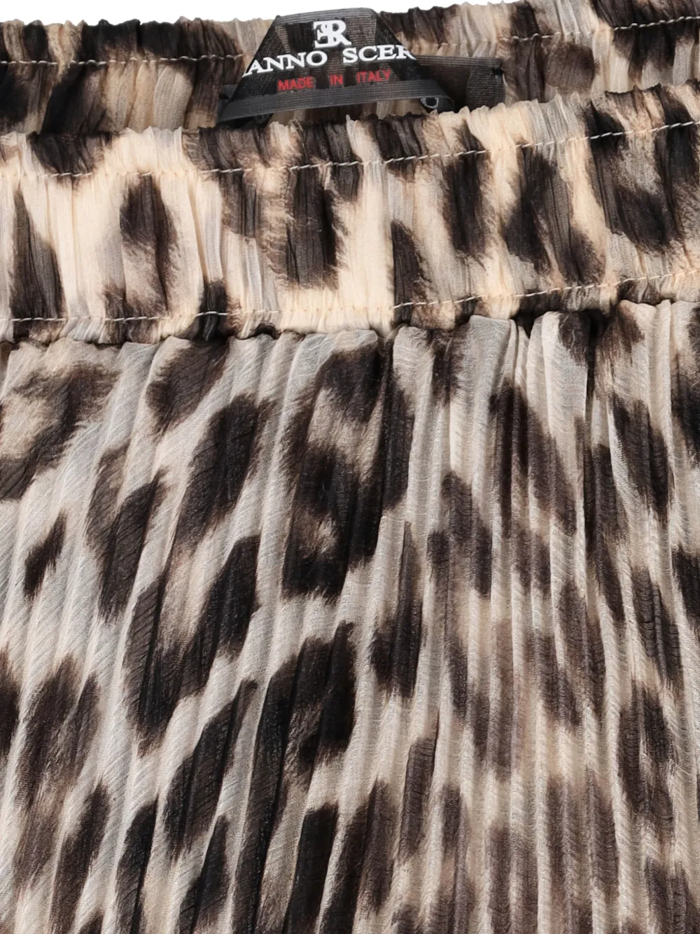 Ermanno Scervino Plooirok met dierenprint Beige