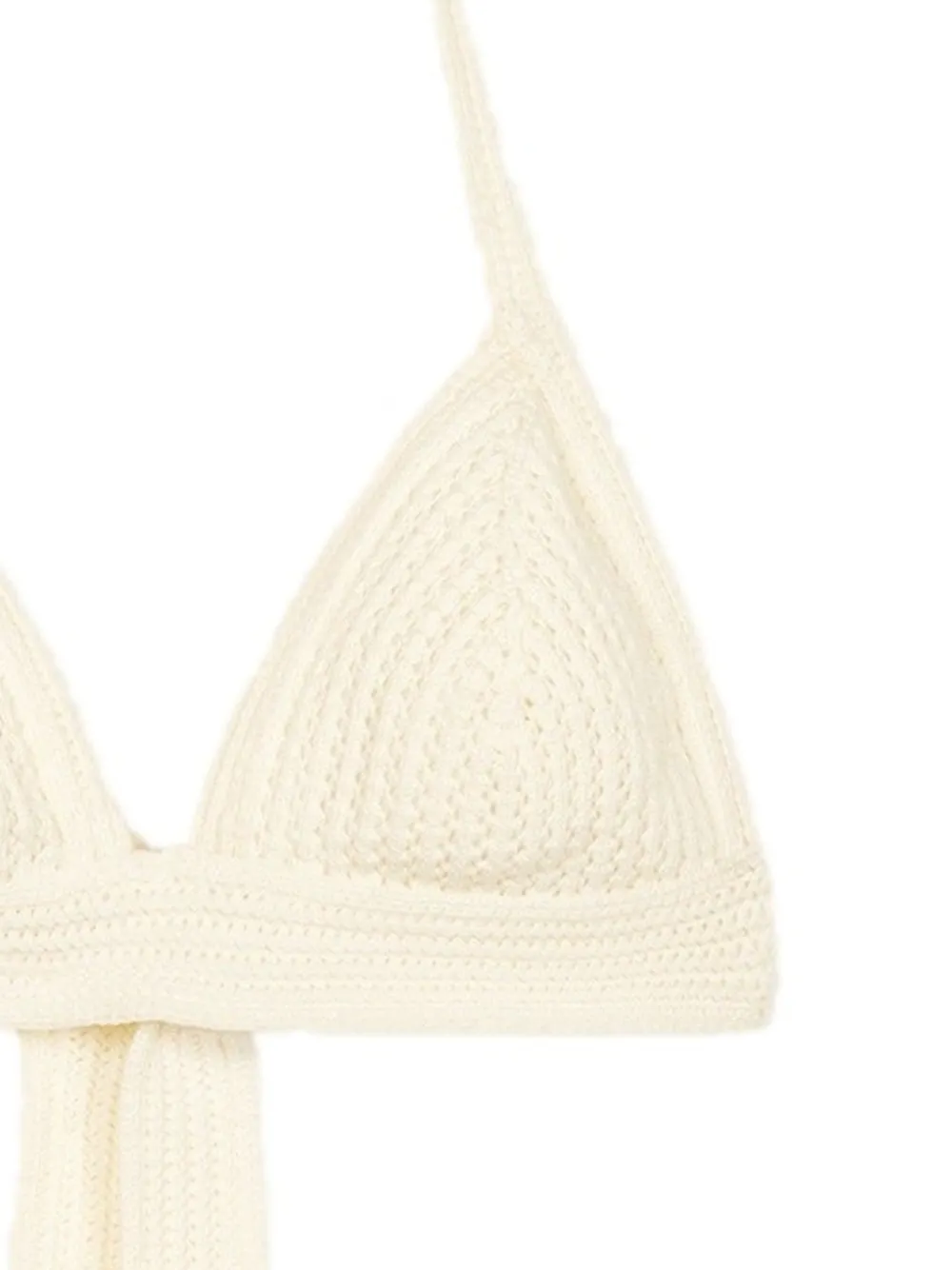  Bompard Crochet V-neck Bikini Top - Neutrals 