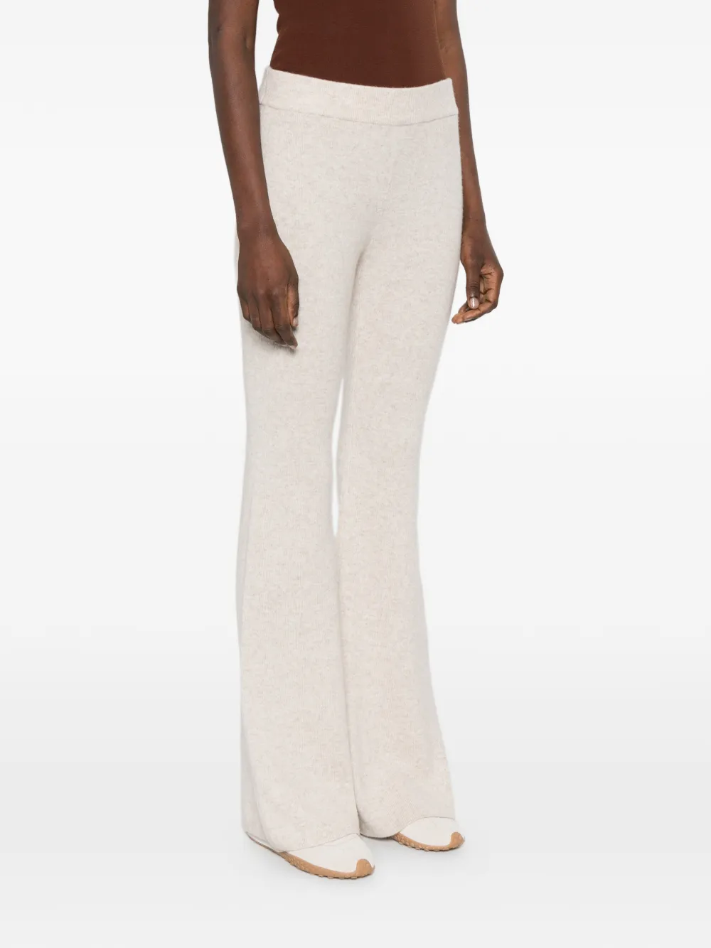  Bompard Ribbed Flared Trousers - Neutrals 