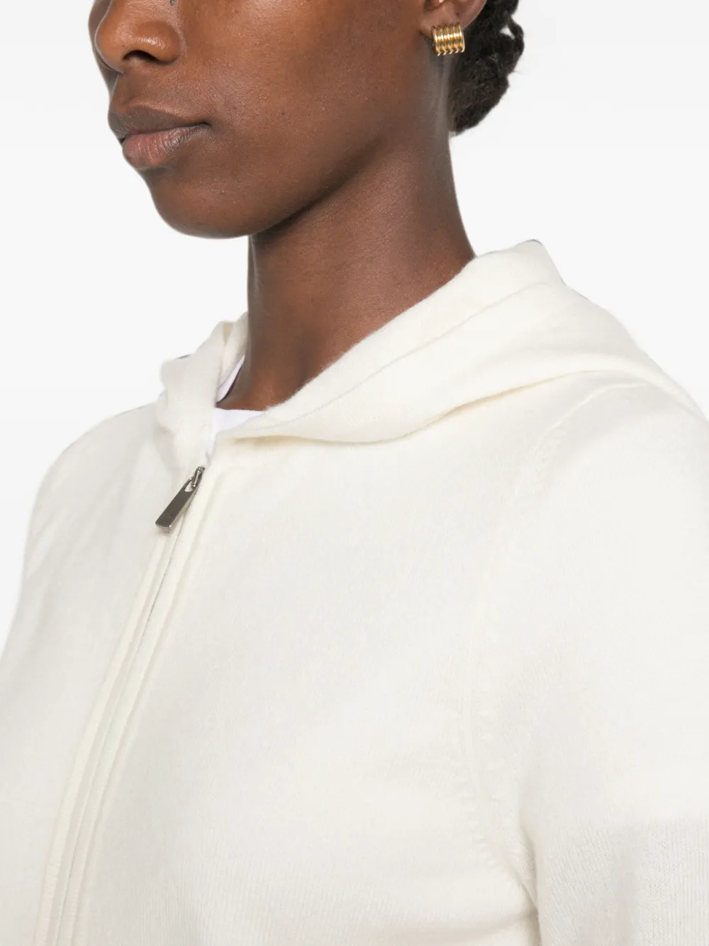 BOMPARD Gebreide hoodie met rits Wit