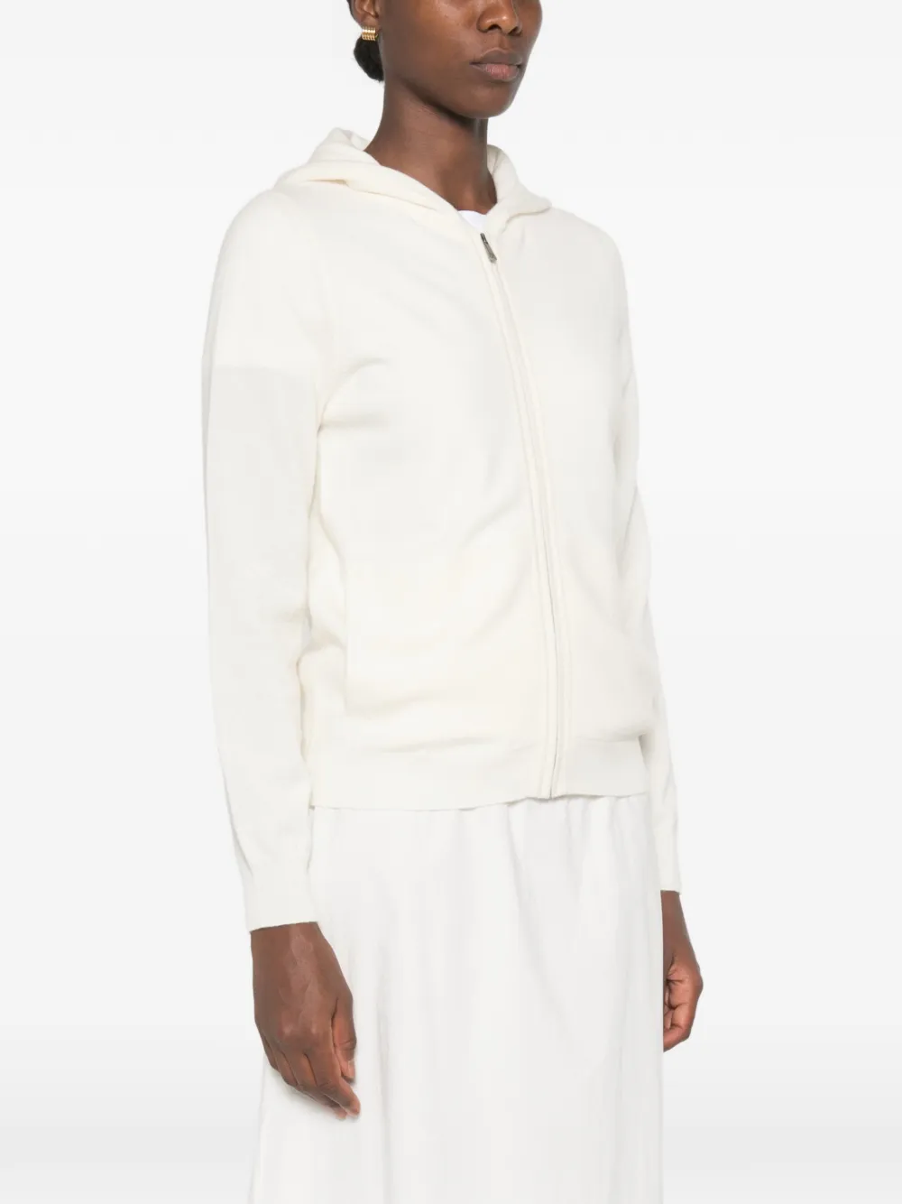 BOMPARD Gebreide hoodie met rits Wit