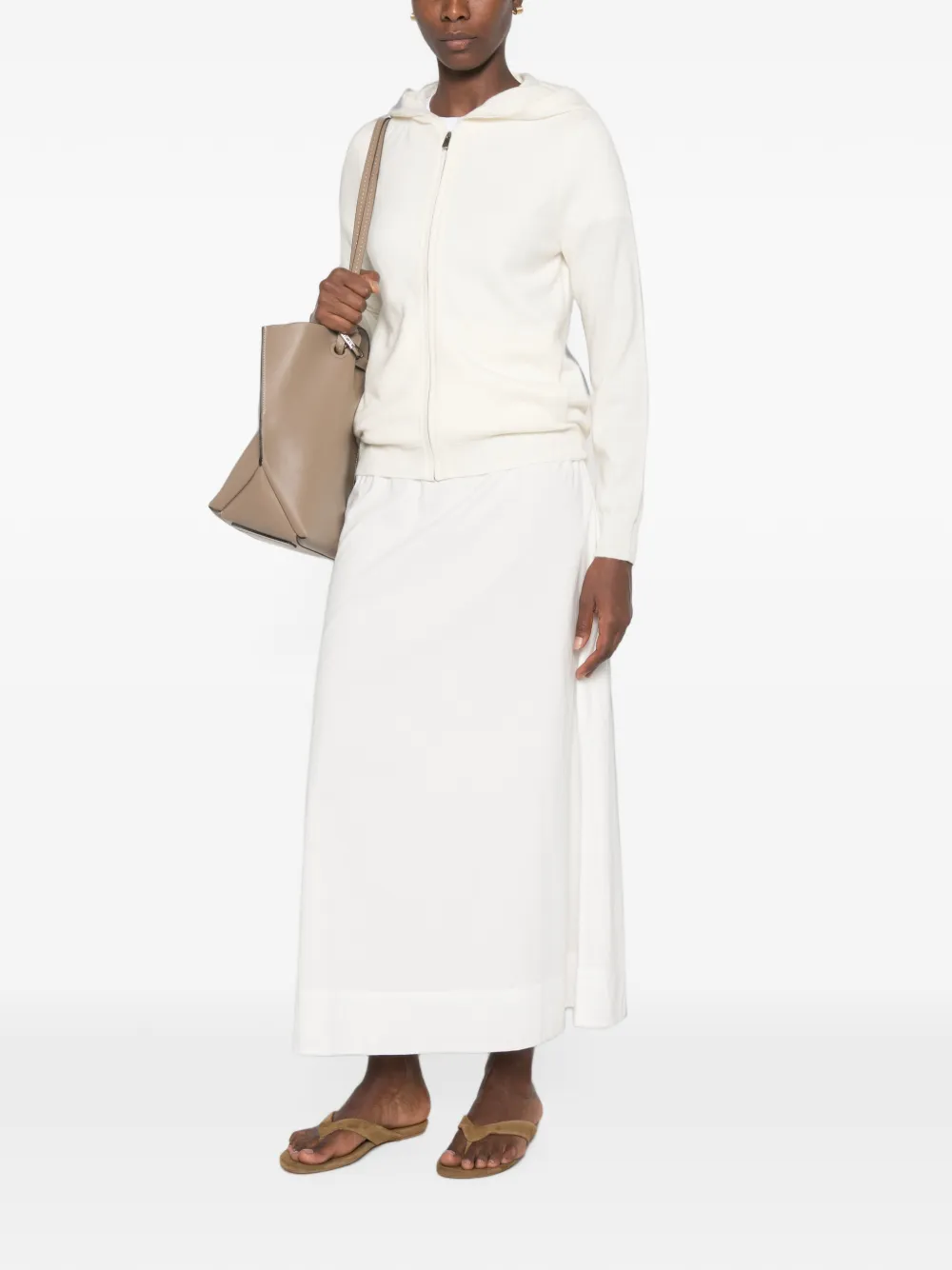 BOMPARD Gebreide hoodie met rits Wit