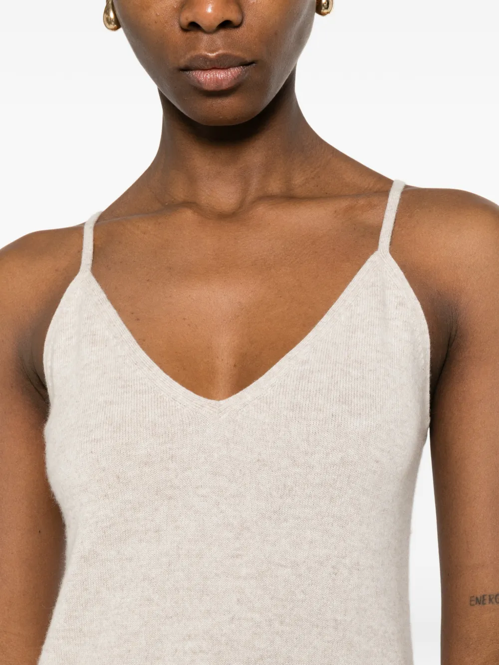 BOMPARD Jurk met V-hals en bandjes Beige