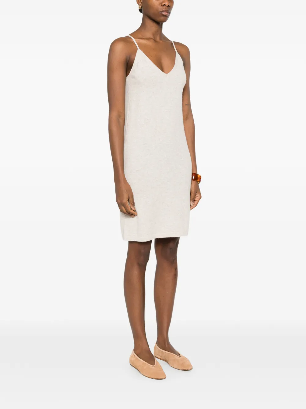  Bompard Strappy V-neck Dress - Neutrals 