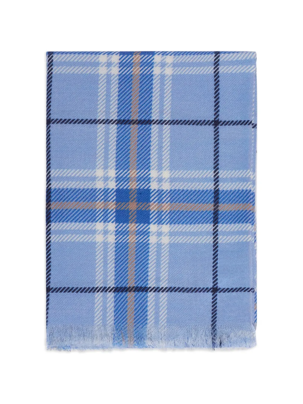 BOMPARD tartan fringed scarf - Blu