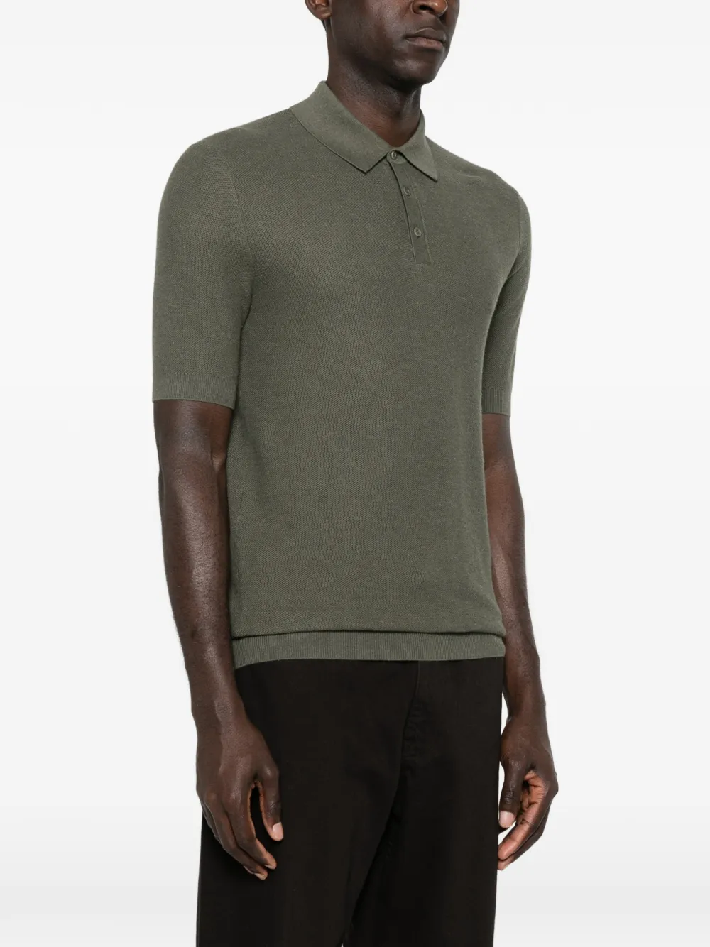  Bompard Piqué-knit Button-fastening Polo Shirt - Green 