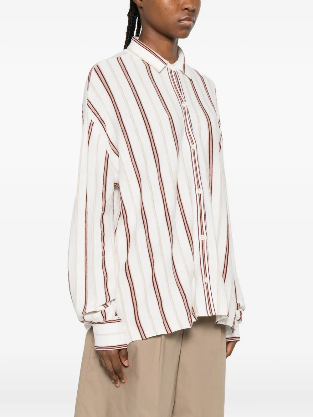  Bompard Striped Button Shirt - White 