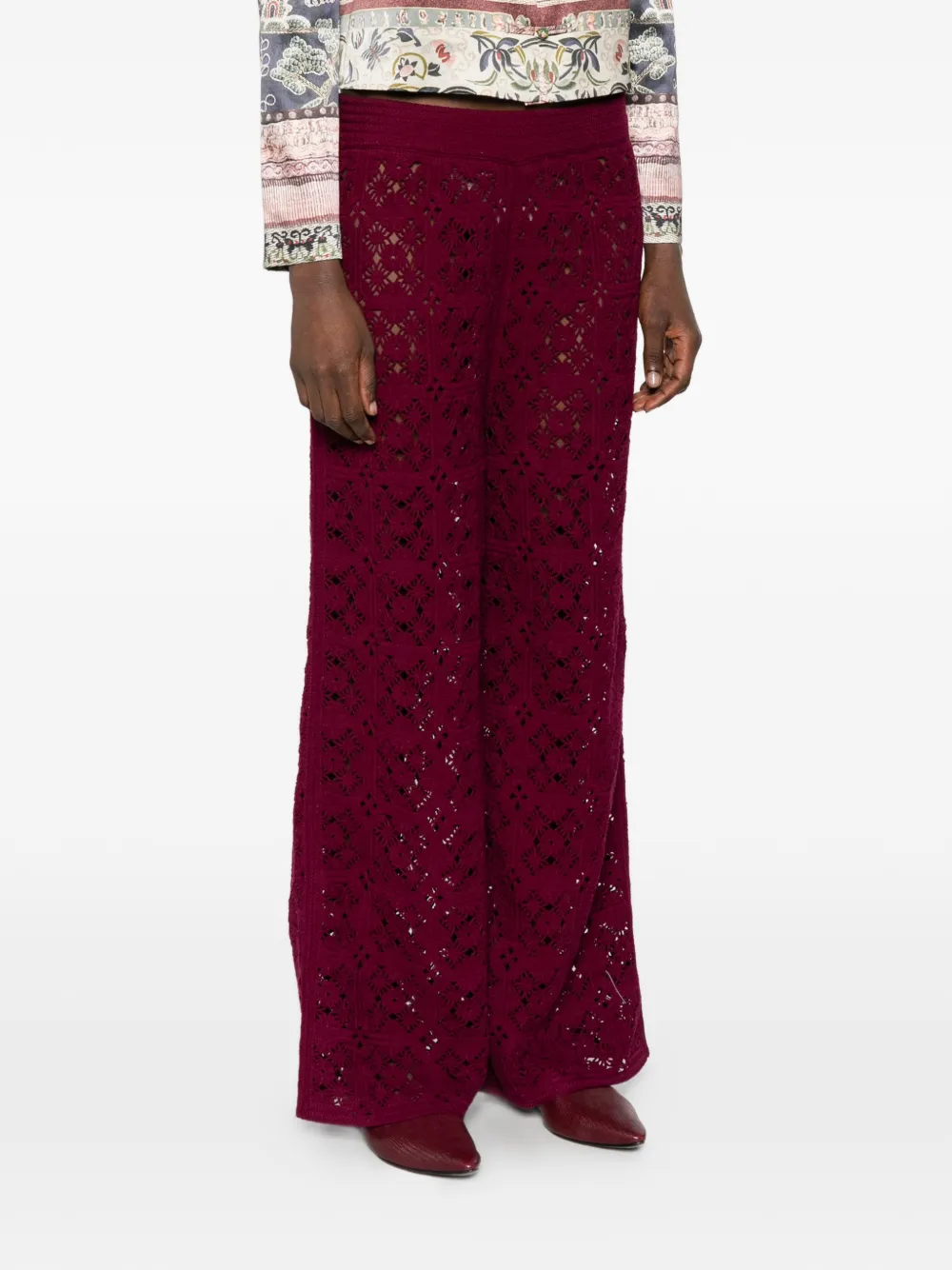  Bompard Crocheted Elasticated-waist Trousers - Red 