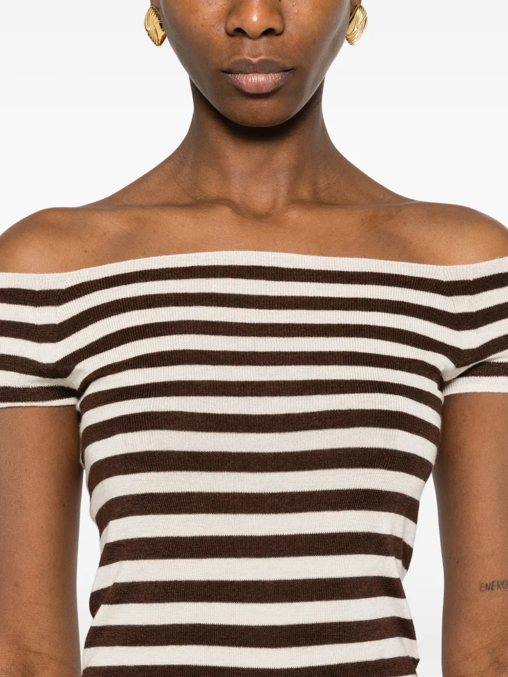 Bompard Striped Top In Black