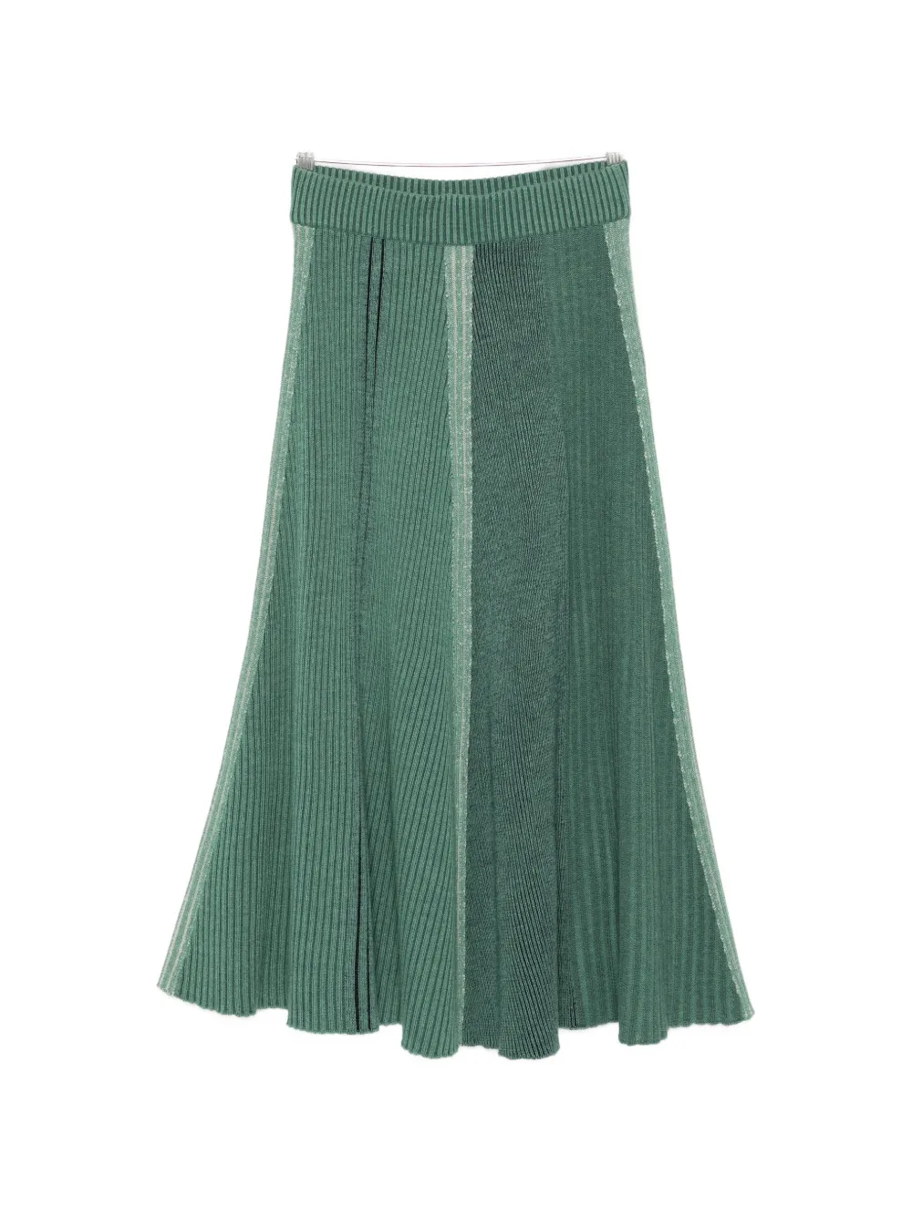 BOMPARD patchwork ribbed skirt - Verde