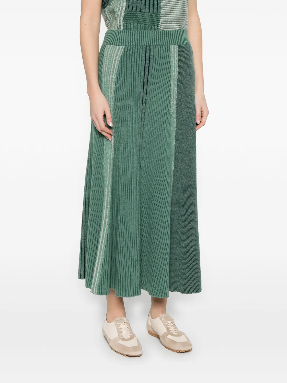  Bompard Gonna Con Design Patchwork - Verde 