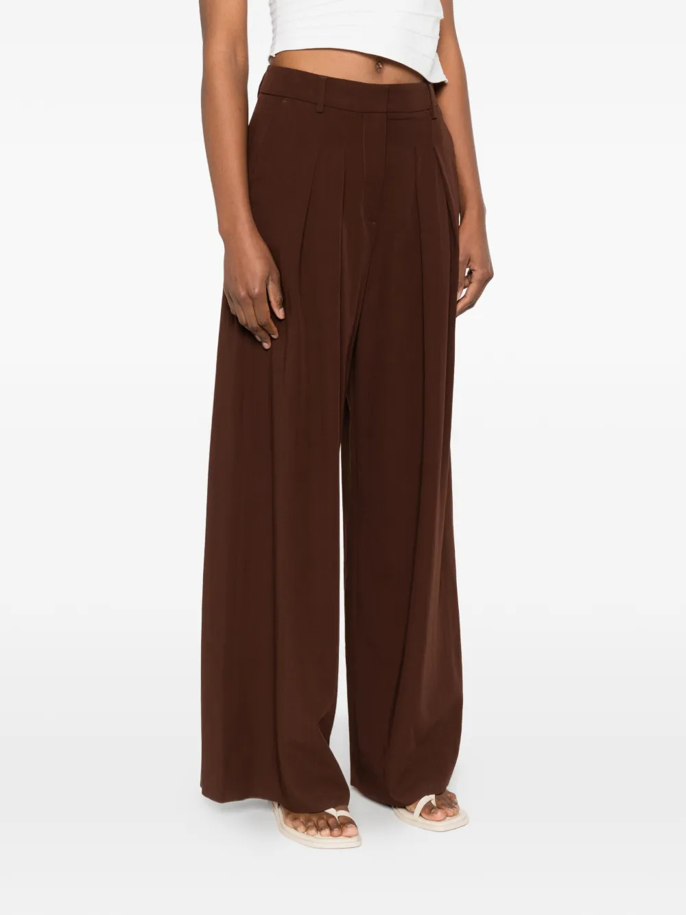  Bompard Pleated Palazzo Pants - Brown 