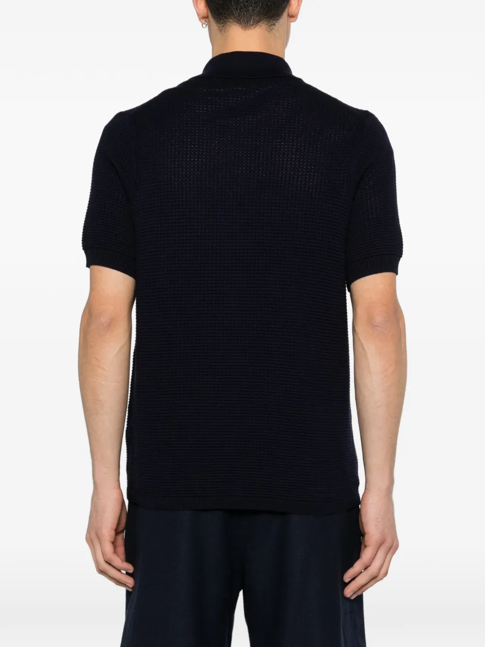 BOMPARD Overhemd met wafelpatroon en knopen Blauw