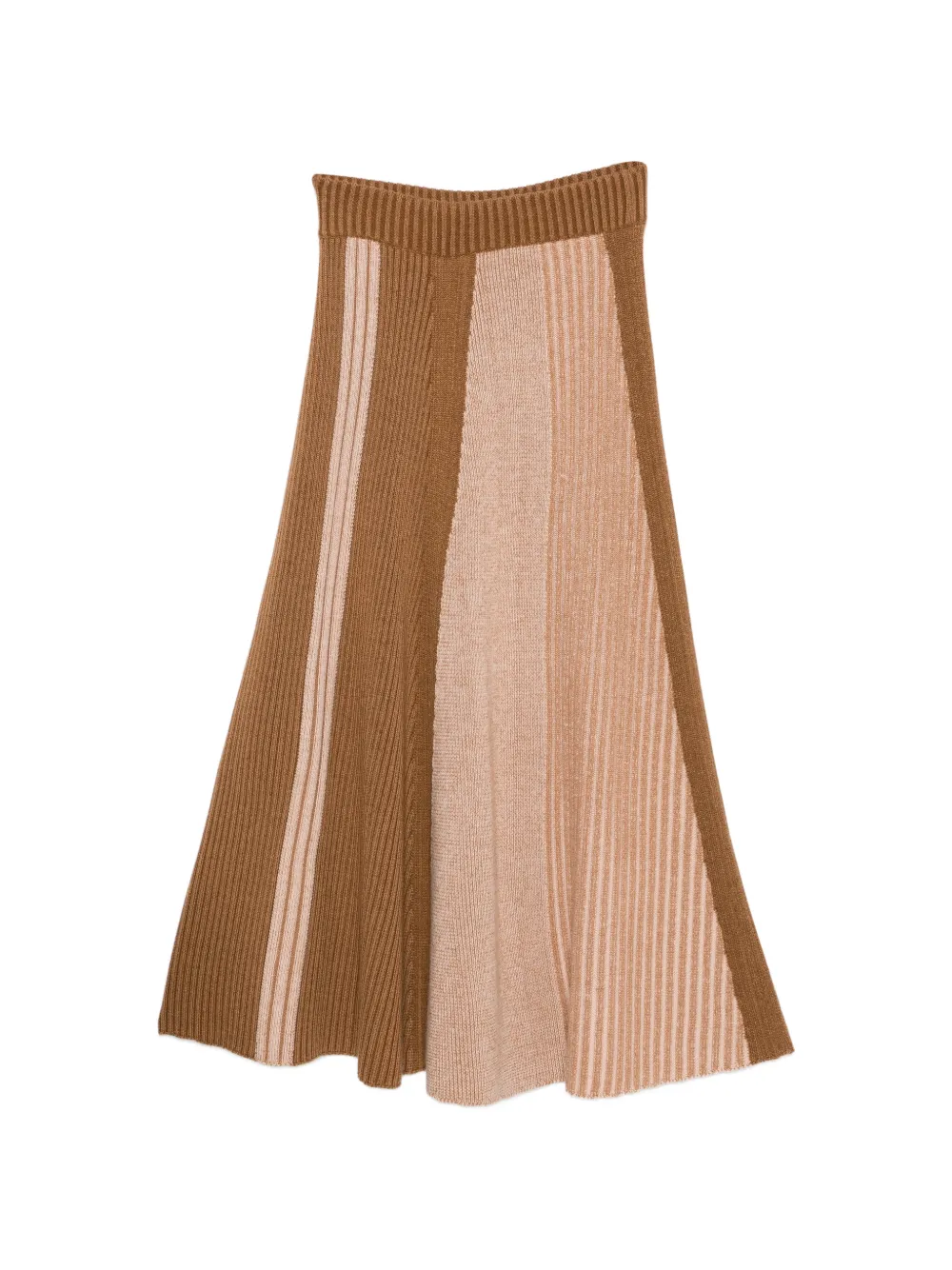 BOMPARD patchwork ribbed skirt - Marrone