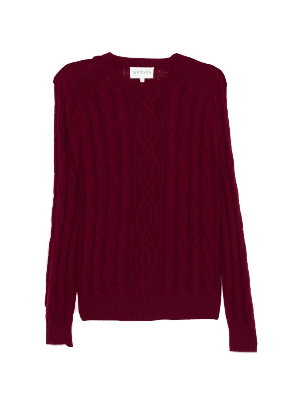BOMPARD cable-knit round-neck sweater - Rosso