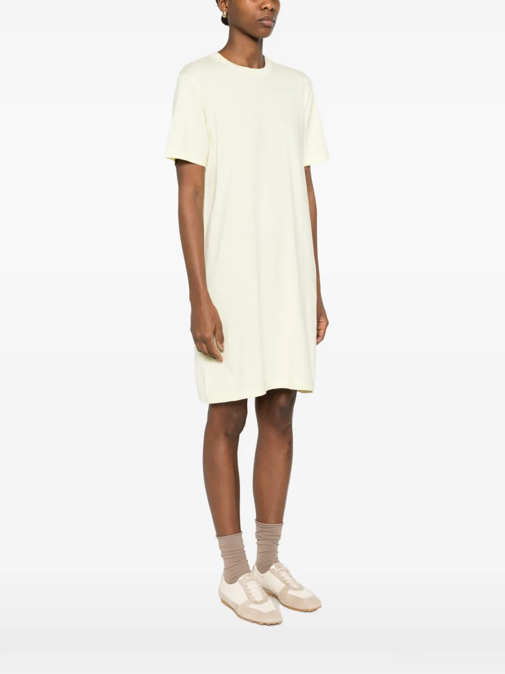  Bompard Round Neck T-shirt Dress - Yellow 
