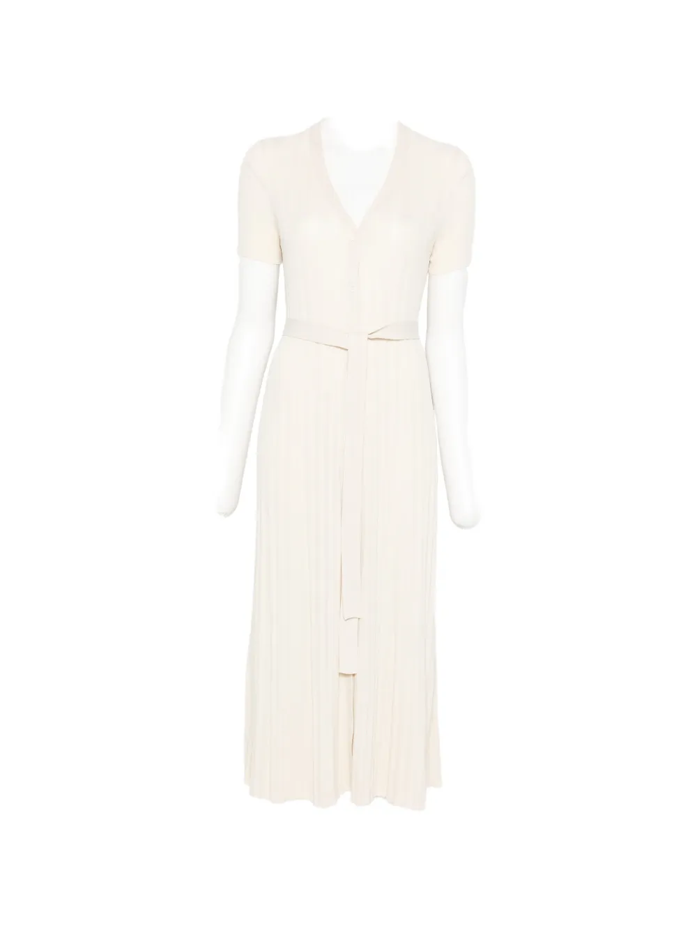 BOMPARD ribbed belted knitted midi dress - Toni neutri