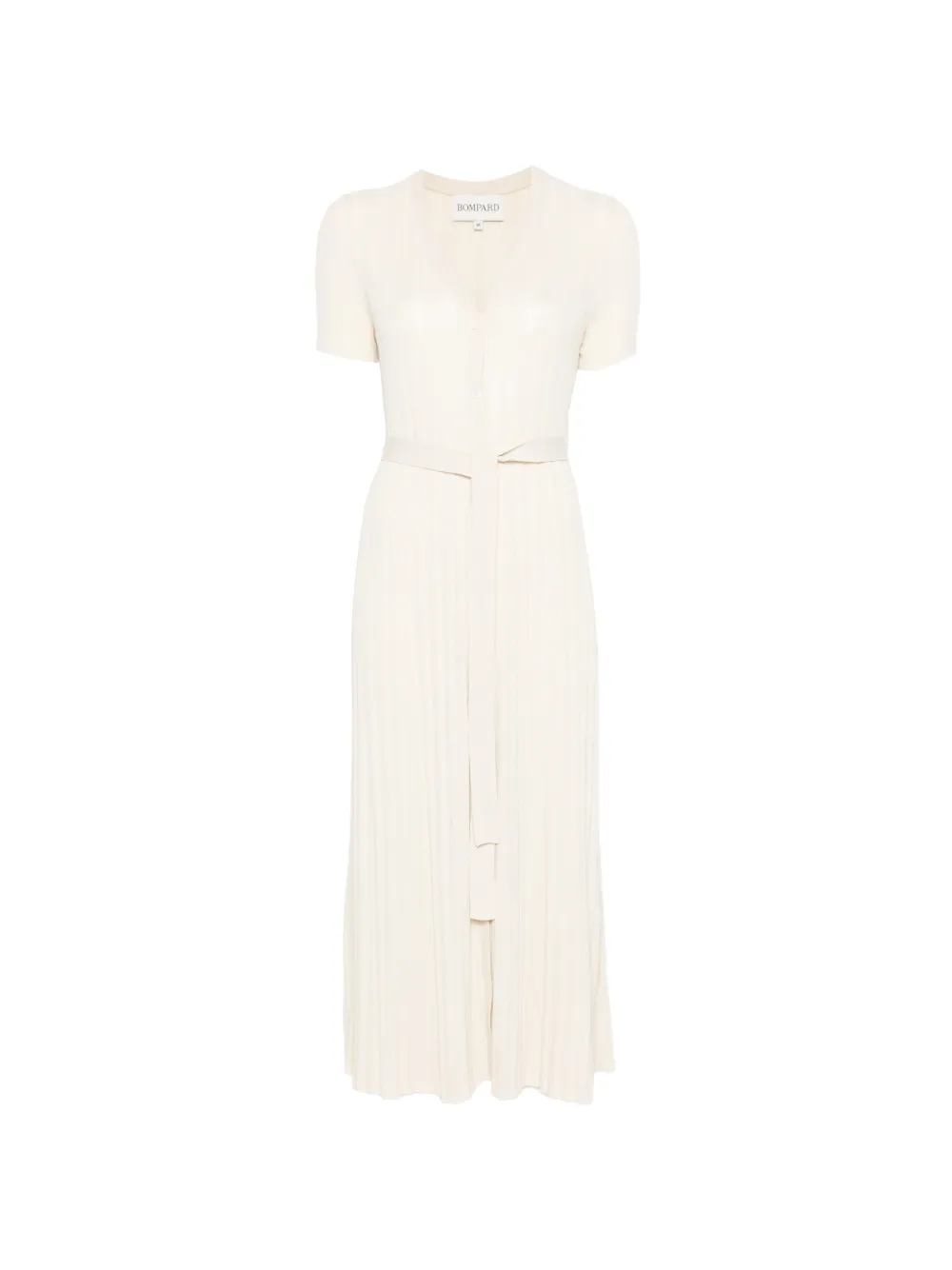 BOMPARD ribbed belted knitted midi dress - Toni neutri
