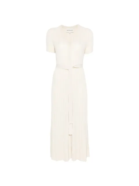 BOMPARD ribbed belted knitted midi dress