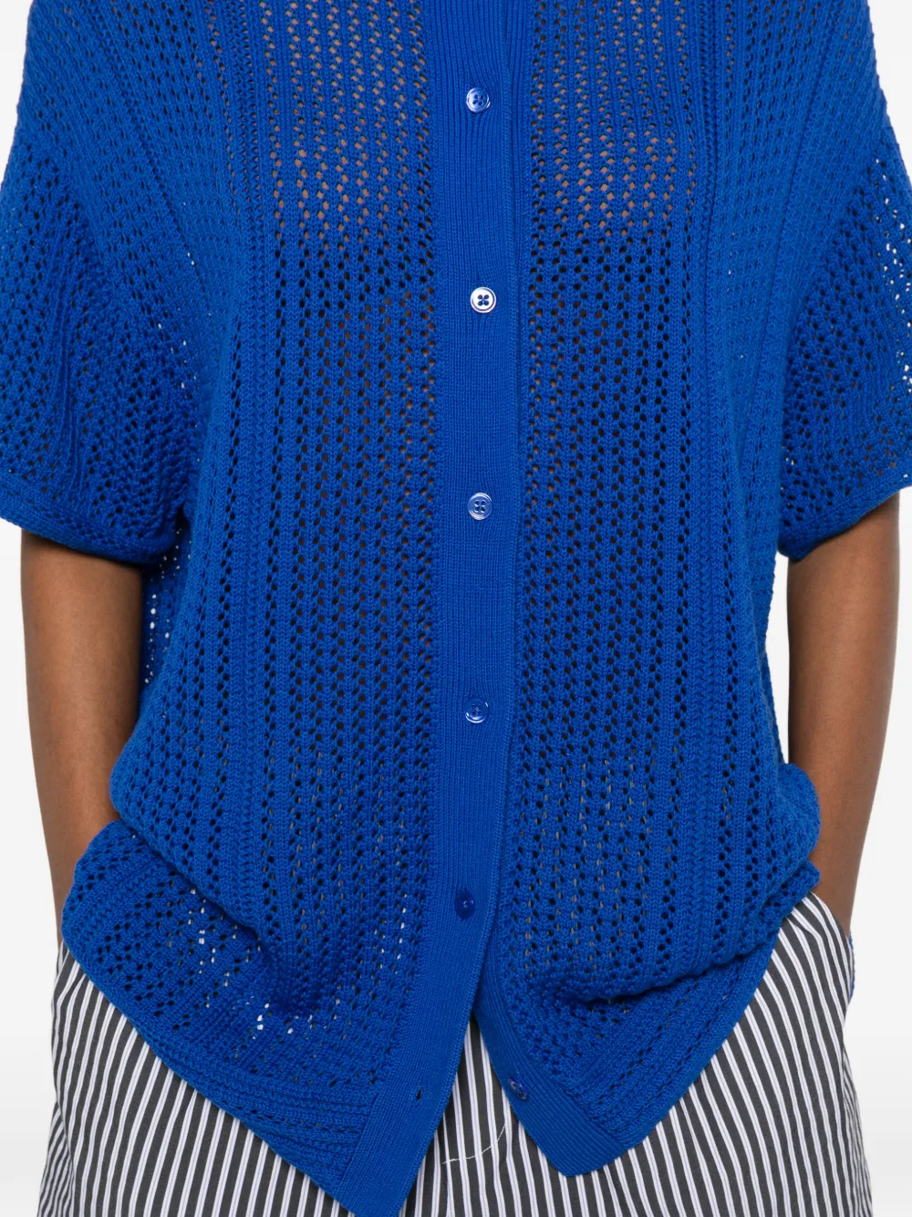 Open-Work Buttoned Shirt