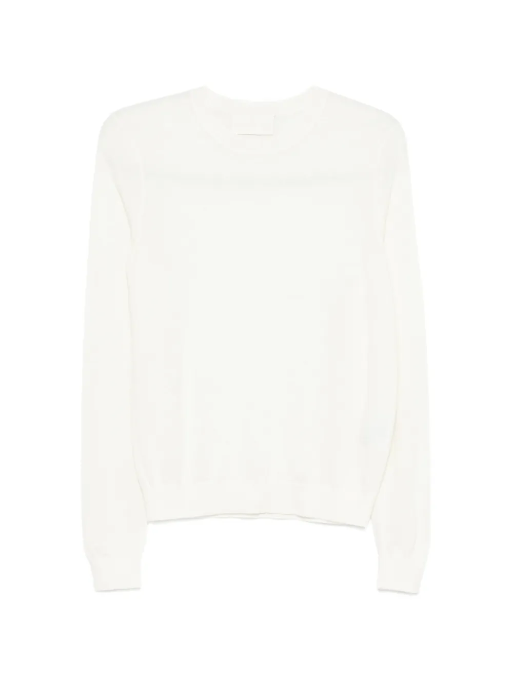 Bompard Long-sleeve Round-neck Sweater In White