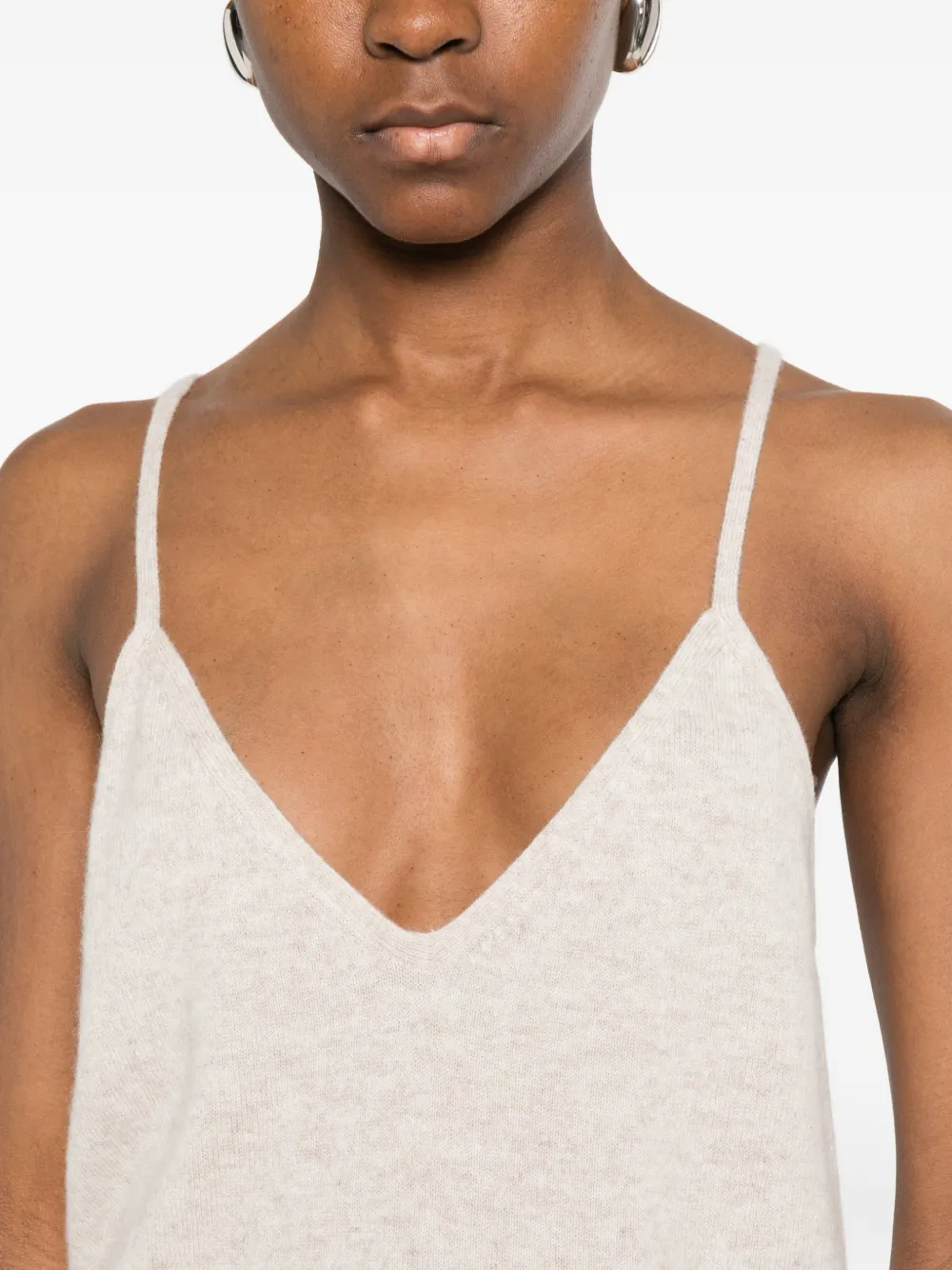 Bompard V-neck Strap Top In White