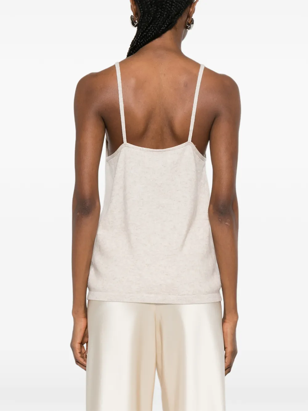 Bompard V-neck Strap Top In White