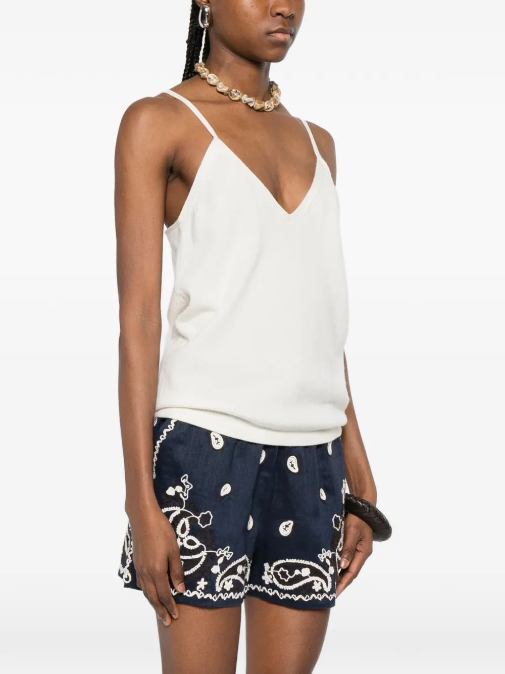  Bompard V-neck Straps Top - Neutrals 