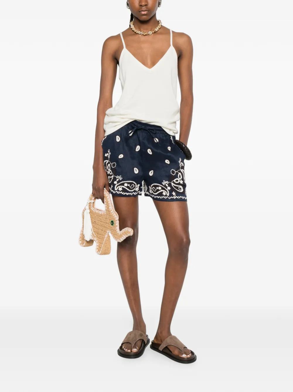  Bompard V-neck Straps Top - Neutrals 