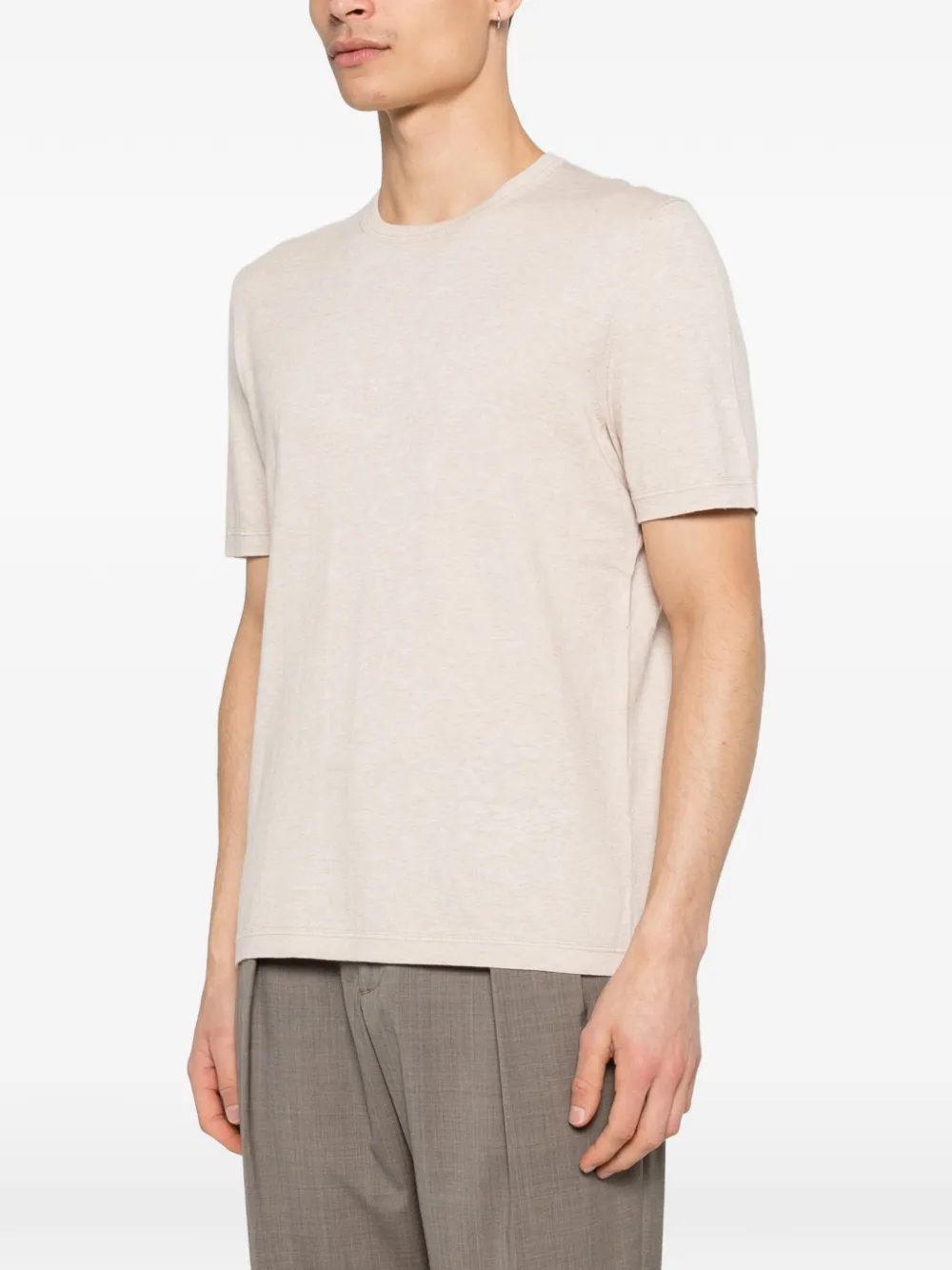  Bompard Round-neck Short-sleeve T-shirt - Neutrals 