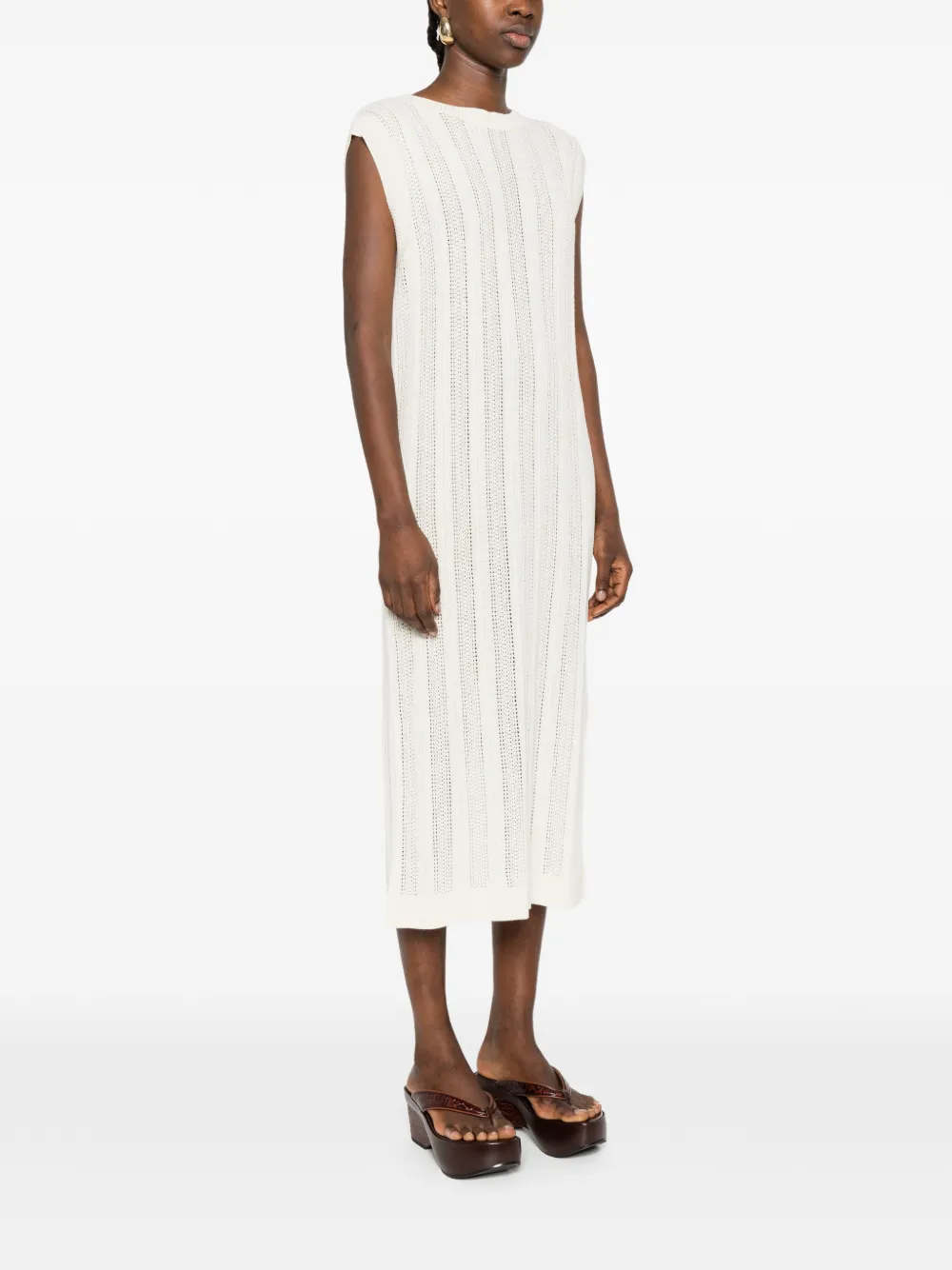  Bompard Sleeveless Midi Dress - Neutrals 
