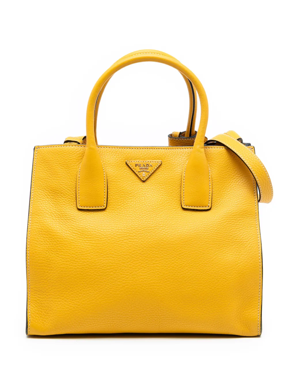 Prada Pre-Owned 2010-2025 Vitello Daino Open Convertible Tote satchel - Giallo