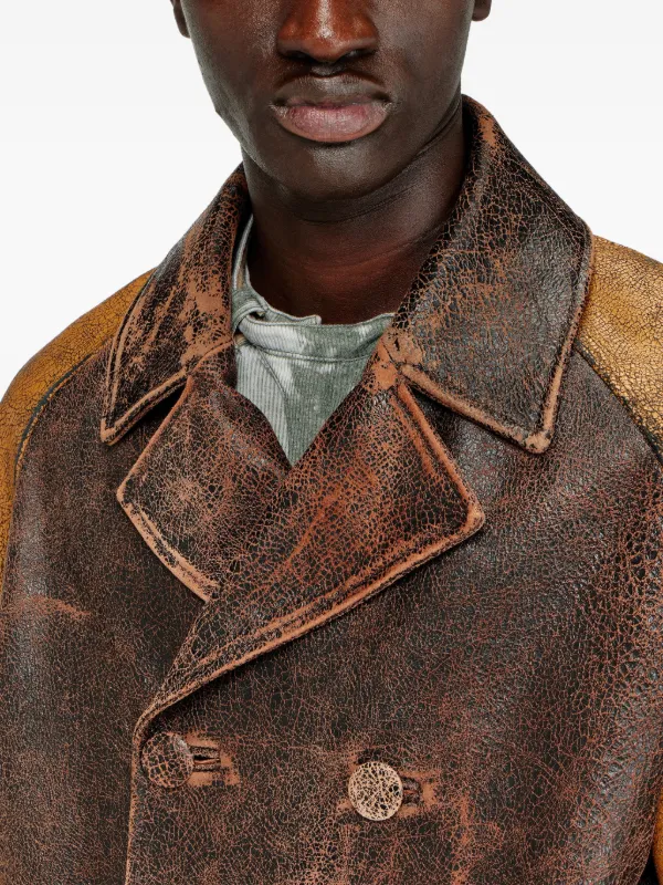 Diesel L-Nahun レザージャケット | ブラウン | FARFETCH JP